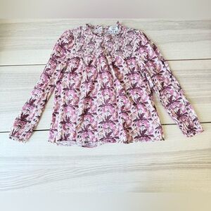 J. Crew liberty butterfield poppy romance long sleeve Pink Floral Blouse size S